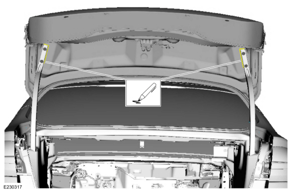 Ford Fusion. Luggage Compartment Lid. Removal and Installation