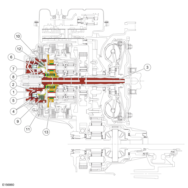 Ford Fusion. Overdrive Clutch Assembly. Description and Operation