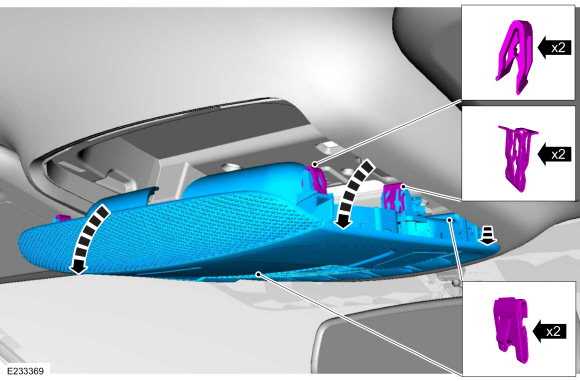 Ford Fusion. Overhead Console. Removal and Installation