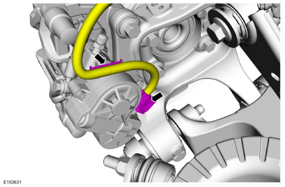 Ford Fusion. Parking Brake Actuator Motor. Removal and Installation