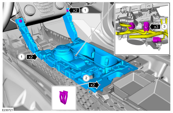 Ford Fusion. Passive Anti-Theft System (PATS) Center Antenna. Removal and Installation