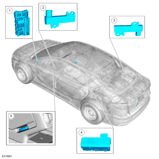 Ford Fusion. Passive Anti-Theft System (PATS) - Component Location. Description and Operation