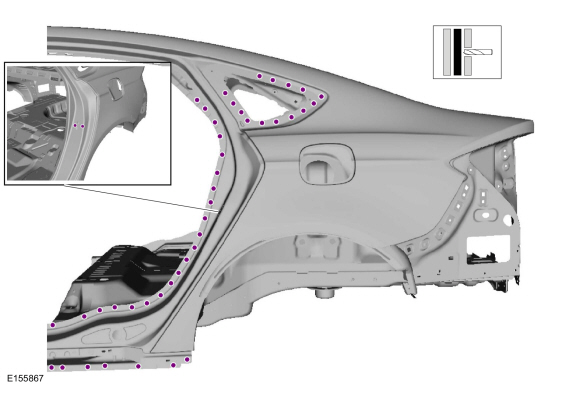 Ford Fusion. Quarter Panel LH. Removal and Installation