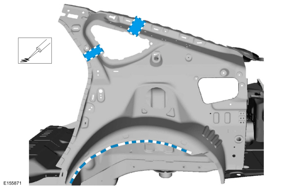 Ford Fusion. Quarter Panel LH. Removal and Installation