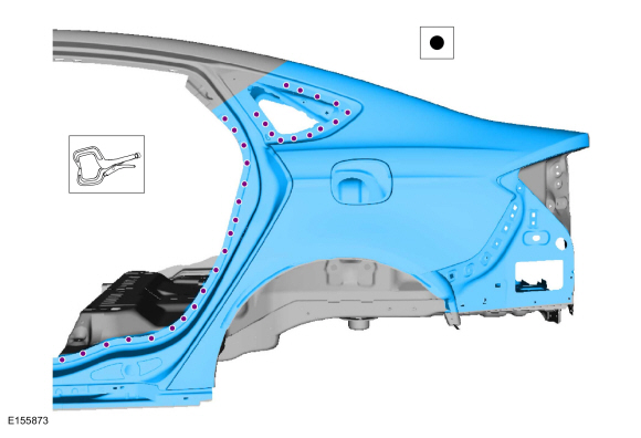 Ford Fusion. Quarter Panel LH. Removal and Installation