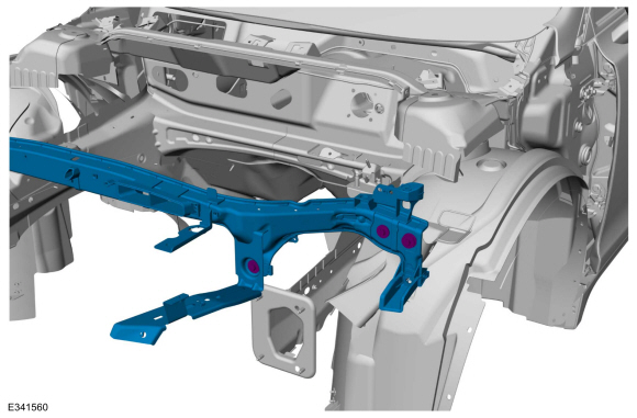 Ford Fusion. Radiator Grille Opening Panel Reinforcement. Removal and Installation