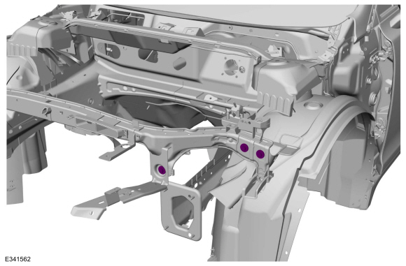 Ford Fusion. Radiator Grille Opening Panel Reinforcement. Removal and Installation