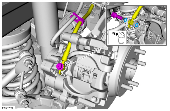 Ford Fusion. Rear Brake Flexible Hose. Removal and Installation