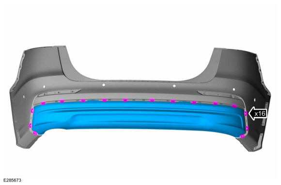 Ford Fusion. Rear Bumper Cover. Disassembly and Assembly