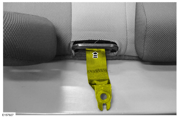 Ford Fusion. Rear Center Seatbelt Retractor. Removal and Installation