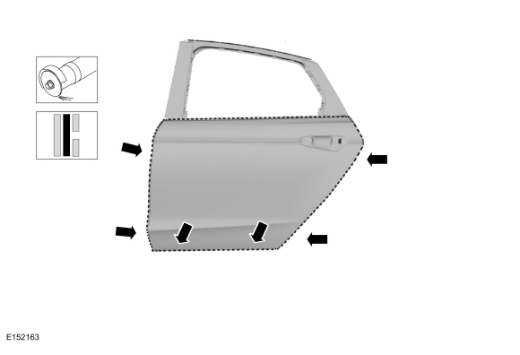 Ford Fusion. Rear Door Skin Panel. Removal and Installation