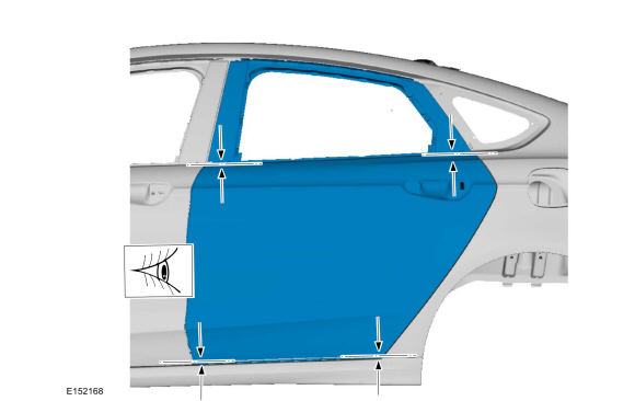 Ford Fusion. Rear Door Skin Panel. Removal and Installation