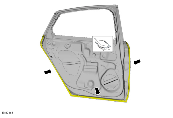 Ford Fusion. Rear Door Skin Panel. Removal and Installation