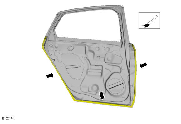 Ford Fusion. Rear Door Skin Panel. Removal and Installation