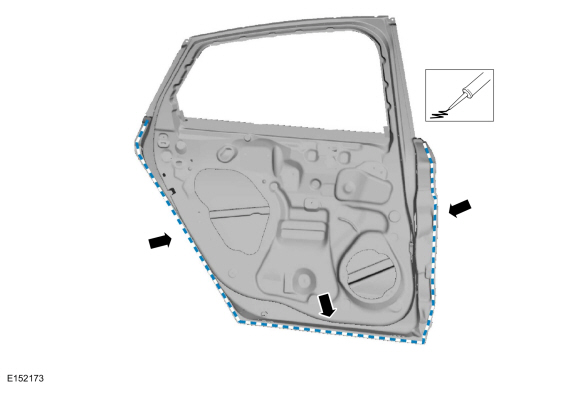 Ford Fusion. Rear Door Skin Panel. Removal and Installation