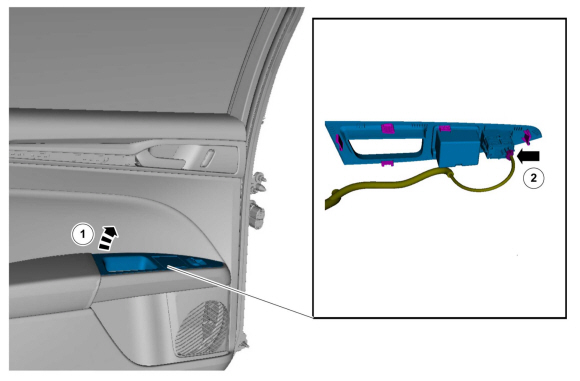 Ford Fusion. Rear Door Window Control Switch. Removal and Installation