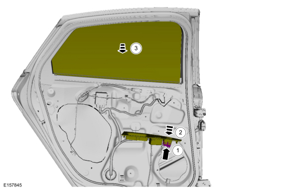 Ford Fusion. Rear Door Window Regulator. Removal and Installation