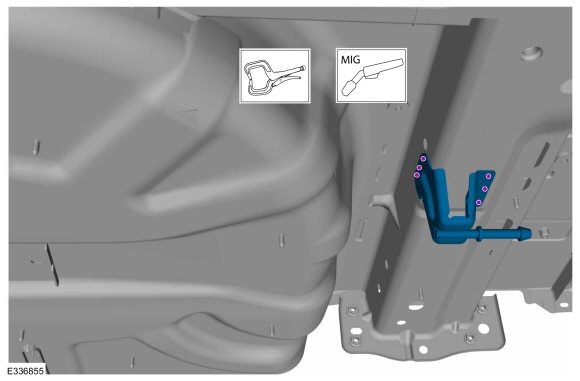 Ford Fusion. Rear Exhaust Mounting Bracket. Removal and Installation