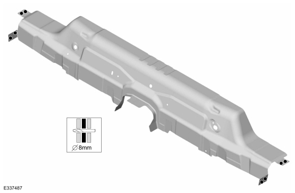 Ford Fusion. Rear Floor Panel Crossmember. Removal and Installation