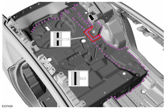 Ford Fusion. Rear Floor Panel. Removal and Installation