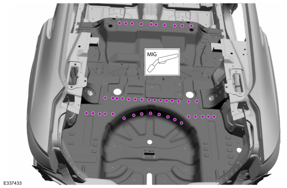 Ford Fusion. Rear Floor Panel. Removal and Installation