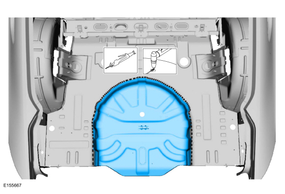 Ford Fusion. Rear Floor Panel Section. Removal and Installation