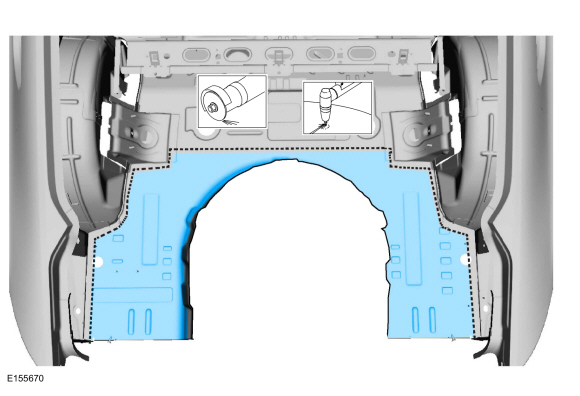 Ford Fusion. Rear Floor Panel Section. Removal and Installation