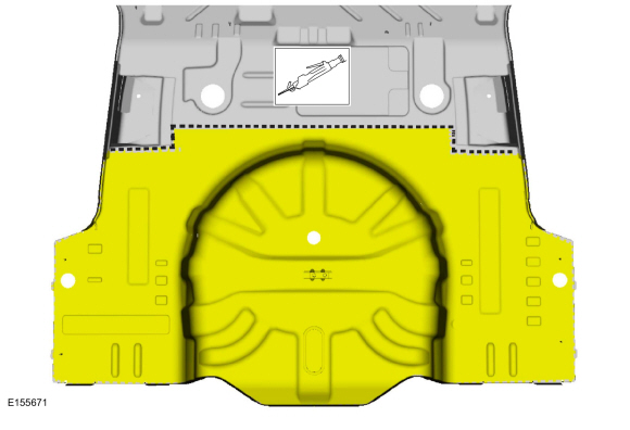 Ford Fusion. Rear Floor Panel Section. Removal and Installation