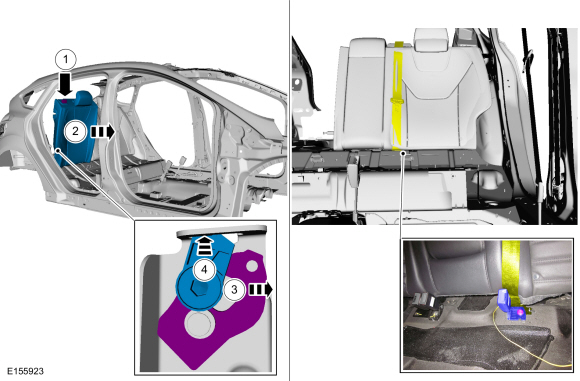 Ford Fusion. Rear Seat Backrest Latch. Removal and Installation