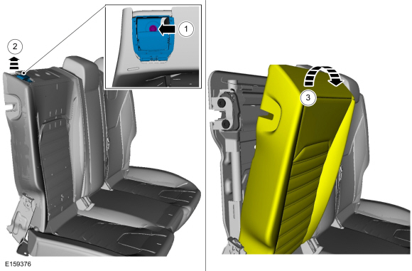 Ford Fusion. Rear Seat Backrest Latch. Removal and Installation