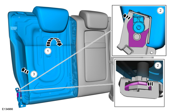 Ford Fusion. Rear Seat Backrest. Removal and Installation