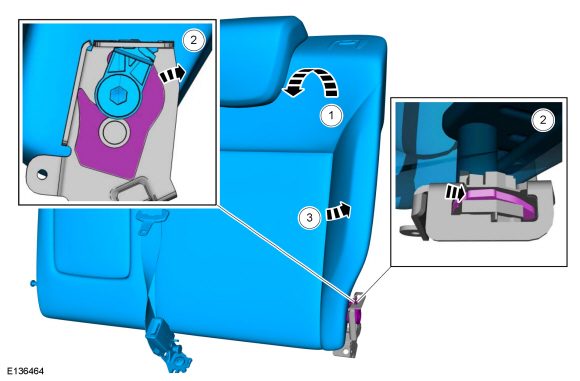 Ford Fusion. Rear Seat Backrest. Removal and Installation