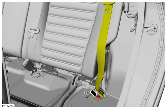 Ford Fusion. Rear Seatbelt Retractor and Pretensioner. Removal and Installation