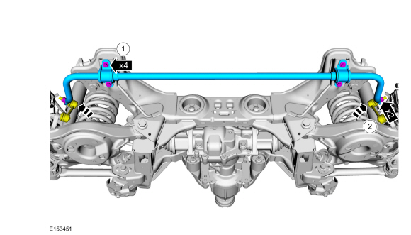 Ford Fusion. Rear Stabilizer Bar. Removal and Installation