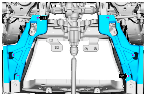 Ford Fusion. Rear Subframe - AWD. Removal and Installation