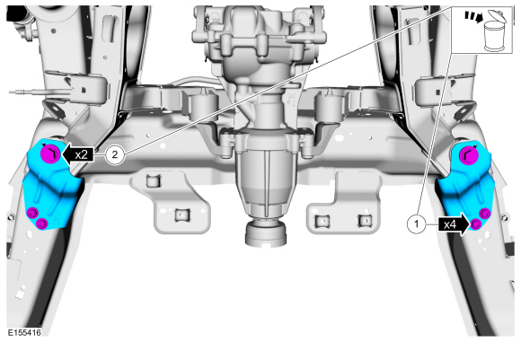 Ford Fusion. Rear Subframe - AWD. Removal and Installation