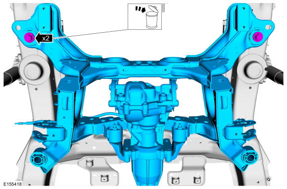 Ford Fusion. Rear Subframe - AWD. Removal and Installation