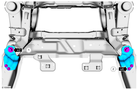 Ford Fusion. Rear Subframe - FWD. Removal and Installation