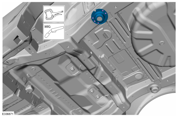 Ford Fusion. Rear Suspension Bracket Reinforcement. Removal and Installation