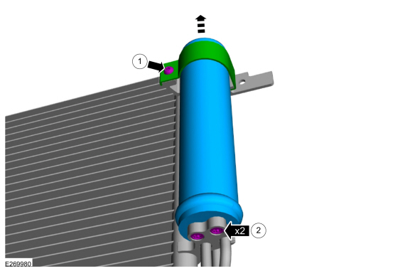 Ford Fusion. Receiver Drier - 2.0L EcoBoost (184kW/250PS) – MI4. Removal and Installation