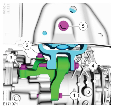 Ford Fusion. Roll Restrictor RH. Removal and Installation