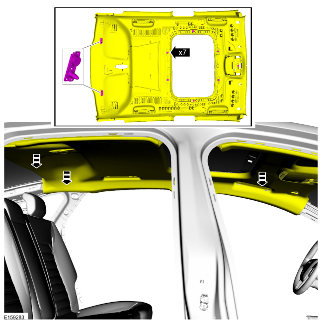 Ford Fusion. Roof Opening Panel Motor. Removal and Installation