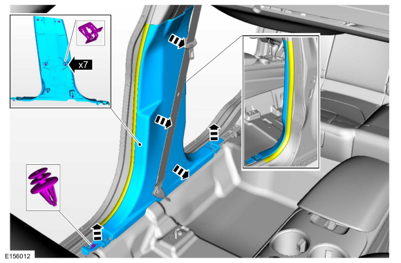 Ford Fusion. Seatbelt Retractor and Pretensioner. Removal and Installation