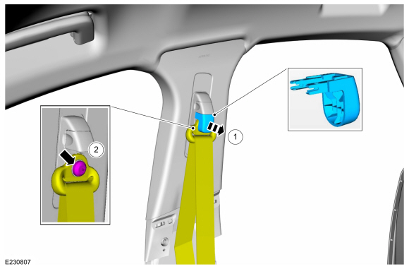 Ford Fusion. Seatbelt Retractor and Pretensioner. Removal and Installation