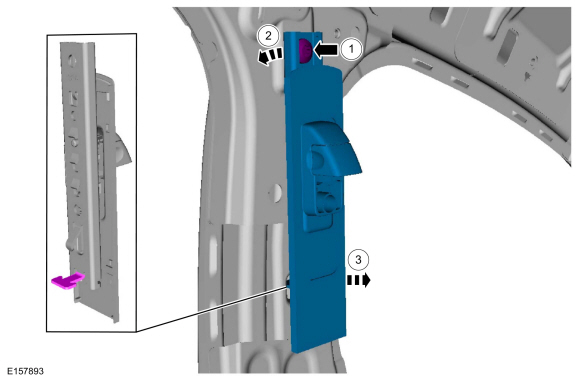 Ford Fusion. Seatbelt Shoulder Height Adjuster. Removal and Installation