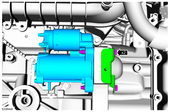 Ford Fusion. Starter Motor. Removal and Installation