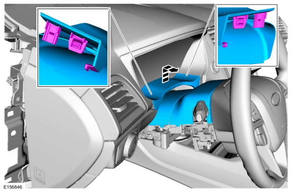 Ford Fusion. Steering Column Shrouds. Removal and Installation