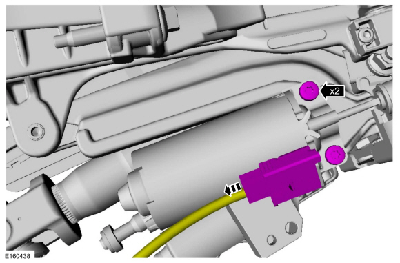 Ford Fusion. Steering Column Tilt Motor. Removal and Installation