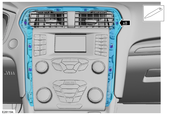 Ford Fusion. SYNC Module [APIM] to Universal Serial Bus (USB) Port Cable - Police. Removal and Installation