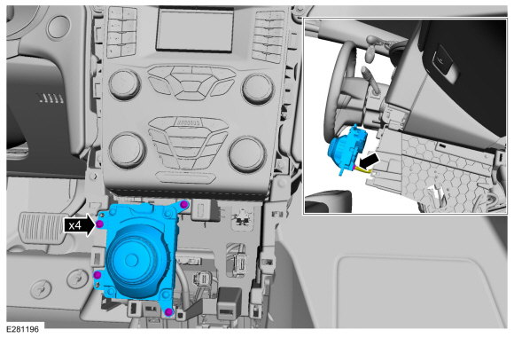 Ford Fusion. SYNC Module [APIM] to Universal Serial Bus (USB) Port Cable - Police. Removal and Installation